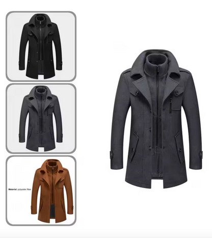 Abrigo de invierno Peaky Blinders | Gabardina de lujo con doble cuello para hombre